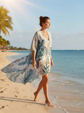 Blue Multi Open Front Sea Turtle Kimono