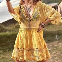 White Sexy Loose Beach Cover-Up Dress