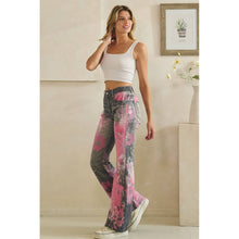 Black Pink Paint Spattered Flare Oli+Hali Jeans