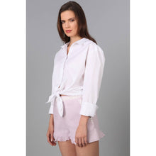 Mauve Ruffle Bottom Short With Lace Trim
