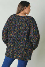 Black Multi Color Round Neck Long Sleeve DD Sweater