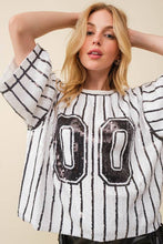 Wh/Bl Game Day Sequin Top