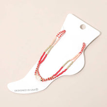 Gold White Pearl Accent Beaded Layered Chain Anklet