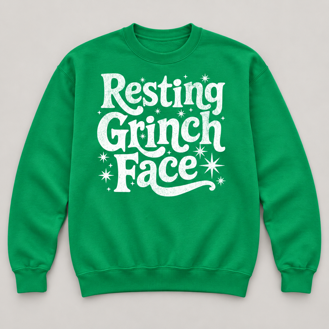 Kelly Green Resting Grinch Face Tee