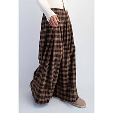 Chocolate Checker Low Waisted Plaid Wide Leg Pants