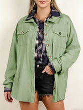 Sage Flannel Soft Fleece Lined Shirt Jacket