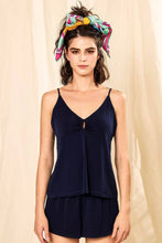Black Solid Camisole Pajama Set