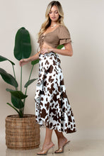 Brown Tilly Choco Black Cow Print Multi Use Wrap Skirt
