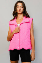 Pink Quilted Vest With A Down-filled