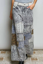 Black Multi Handcrafted Vintage DIY Patchwork-Style Waistband Wide POL Pants