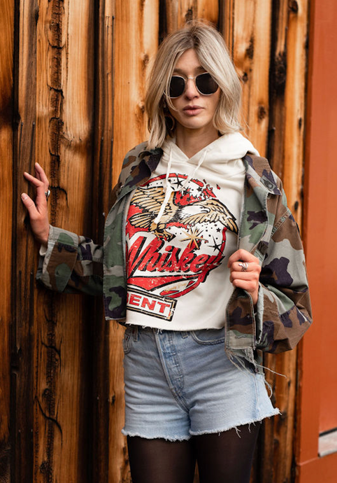 Natural Whiskey Bent Cropped Hoodie