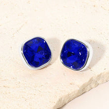 Green Square Cut Gem Evening Stud Earrings
