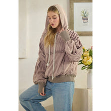 Mocha Cream Washed Quilted Hooded Oli+Hali Pullover