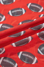 Red Game Day Football Sheer Mesh Long Sleeve Top