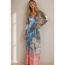Long Sleeve Rhinestone Maxi Dress