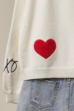 Cream Heart “LOVE” Graphic Knit Sweater