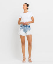 Tranquil Super High Rise Distressed Vervet Mom Shorts