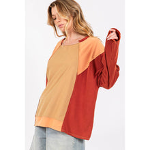 Toast Mineral Wash Color Block Sage+Fig Top