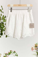 White Elastic Waist Laced Mello Shorts