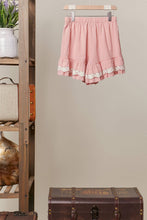 Baby Pink Lace Trimming Ruffle Mello Shorts
