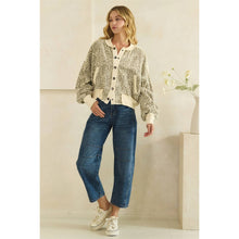 Cream Washed Leopard Bomber Oli+Hali Jacket