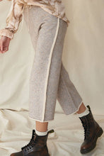 Lavender Solid Knit Cropped Drawstring Pocket Sweater Pants