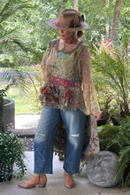 Red Blue Floral Ruffle Up High-Lo Top