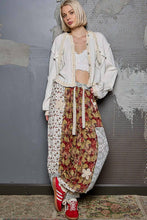 Red Multi Crochet patch detail contrast patchwork printed woven POL pants