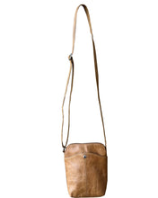 Light Brown Cowhide Women Mini crossbody shoulder bag phone pouch