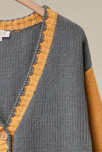 Mustard Embroidered Front Pocket Cardigan