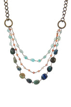 Azurite Handmade Azurite Beaded Chain Layered Necklace