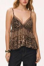 Leopard Leopard Asymmetric Spaghetti Strap Tank
