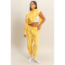 Banana Cream Mid-Rise Drawstring Jogger Pants