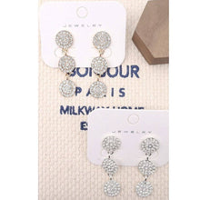 12pk Dangle Halo Rhinestone Circle Earrings