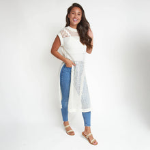 Snow Azalea Sleeveless Longline Crochet Sweater