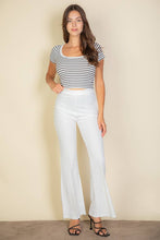 High Waist Stretch Crepe Flare Pants: Black / M
