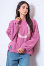 BOAT NECK SHOEHORSE CONTRASTED SWEATSHIRT