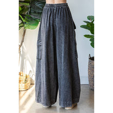 Black Washed 3D Pocket Slouchy Wide Leg Oli+Hali Pants