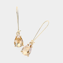 Emerald Teardrop Stone Cushion Dangle Earrings