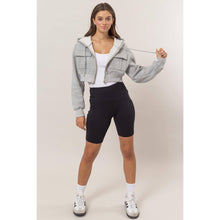 Heather Grey Fleece French Terry Cropped Jacket