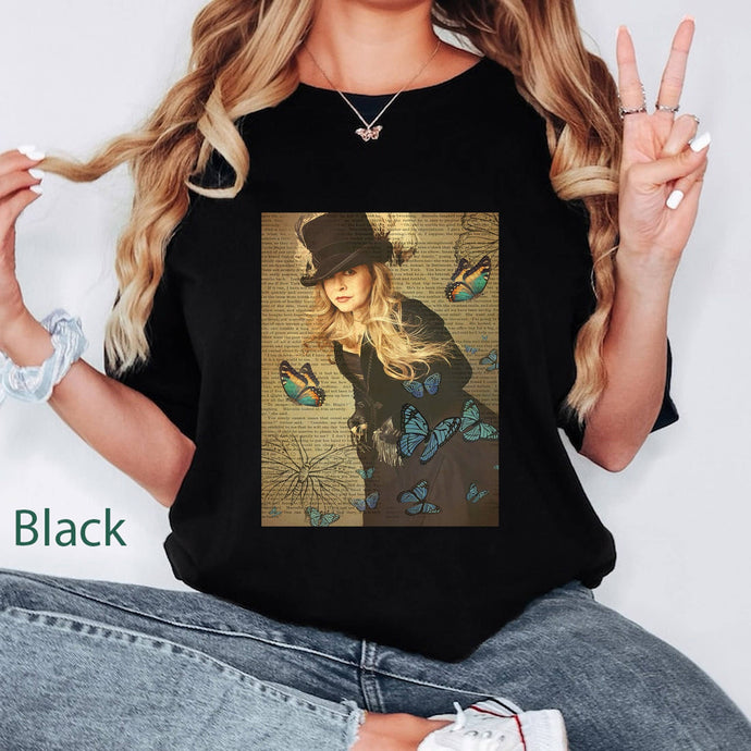 Black 80s Vintage Art Stevie Nicks T-Shirt