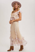 Pink Combo Floral Trimmed Maxi Lace skirt