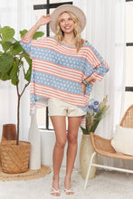 Denim American Flag Thermal Flare Top
