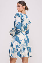 Blue Long Sleeve Mini Dress