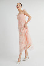 Pink Romantic Tiered Tulle Smocked Maxi Dress