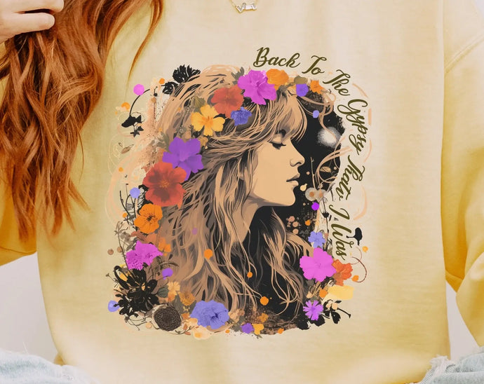 Black Stevie Nicks Upcycled T-Shirt