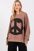 Coco Brown Washed Peace Resto Sweatshirt