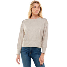 Oatmeal Rhinestone Fringe Sweatshirt