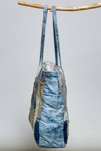 Unique Mix Patchwork Vintage Denim Casual Tote Bag: DEEP DENIM / OS