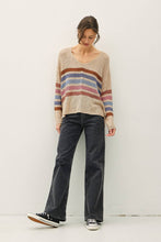 Vanilla Rainbow Stripe Long Sleeve Knit Sweater